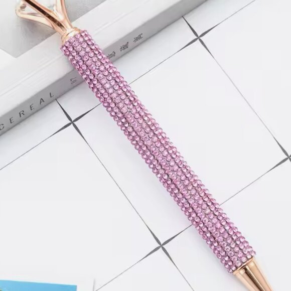 Pink Blinged Diamond Topped Writing Pen - Picture 5 of 5